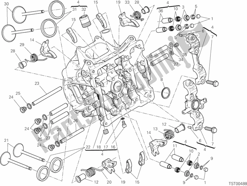 Todas as partes de Cabeça De Cilindro Horizontal do Ducati Superbike 1199 Panigale 2012